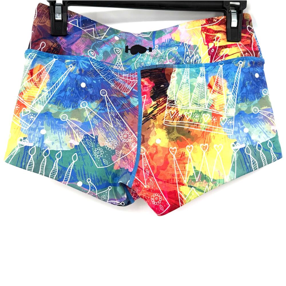 Wodbottom Size Small Booty‎ Shorts Rainbow Crown Exercise Athleticwear Active - Picture 2 of 4